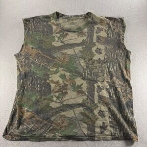 Realtree Sleeveless T-Shirt Mens XL Camo Advantage Timber Muscle Tank Pocket